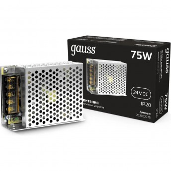 Блок питания GAUSS BLACK 75W 24V IP20 1/120 Блок питания GAUSS BLACK 75W 24V IP20 1/120