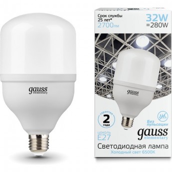 Лампа GAUSS ELEMENTARY LED T100 E27 32W 2700LM Лампа GAUSS ELEMENTARY LED T100 E27 32W 2700LM