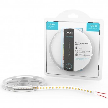 Лента GAUSS BASIC LED 2835/120 12V 9,6W/m 624lm/m 4000K 8mm IP20 2m