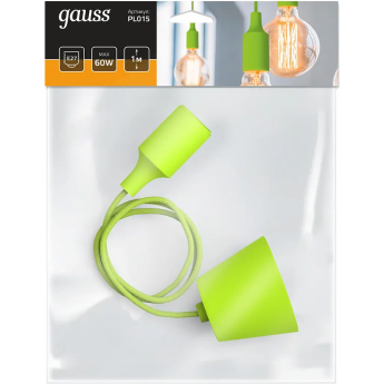 Светильник подвесной GAUSS DECOR PL015 E27, 1 м, 1/40, зеленый